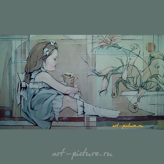 “金色小鸟” 丙烯，画布