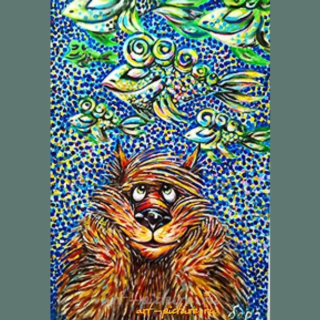 Мечтать не вредно бумага, акрил 