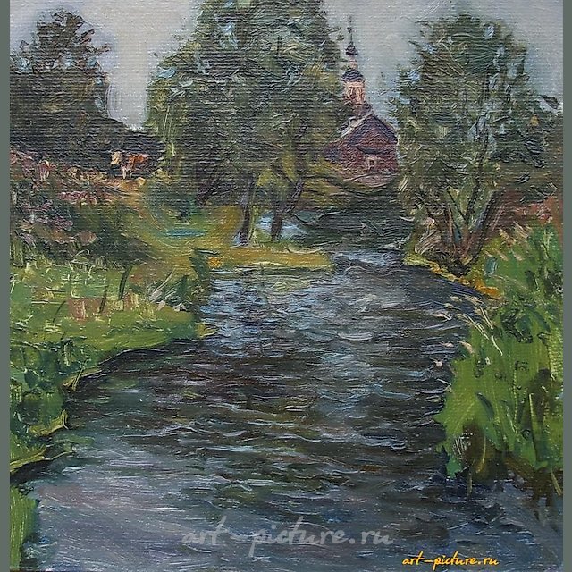 Вязьма. 卡纸，油画。30 x 29 厘米
