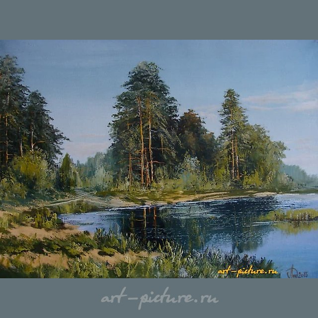 Лесной пруд масло,холст