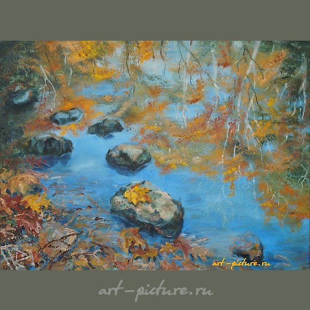 秋天翻滚的油画，画布