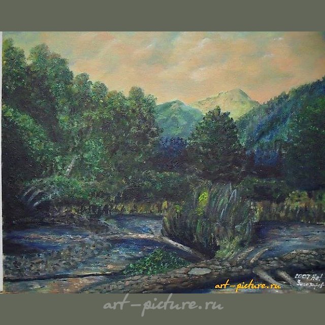 Архыз (Горный пейзаж) 油画，纸上画布