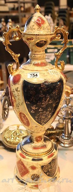 Большая цветочная ваза "Royal Vienna" с кристальным стеблем, высотой 90 см.