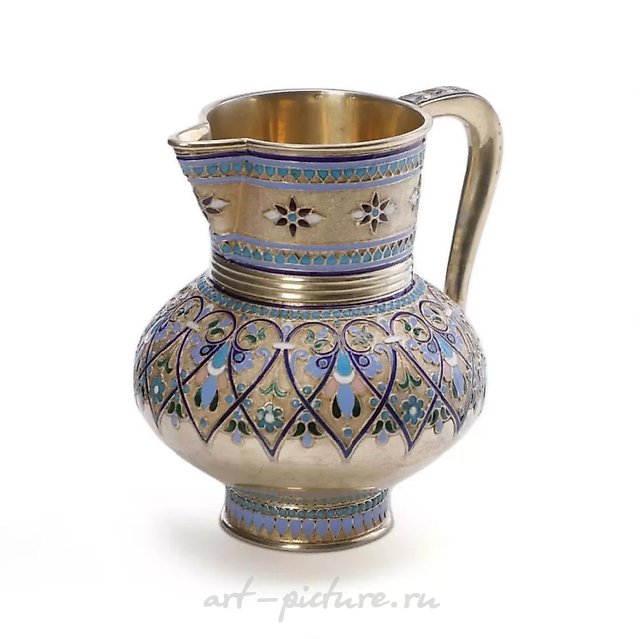 Russian silver jug for kvass. Antip Ivanovich Kuzmichev 1891...
