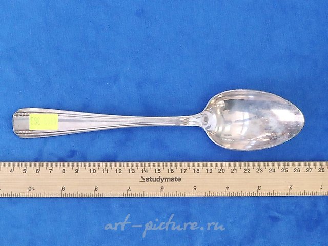СЕРВИРОВОЧНАЯ ЛОЖКА ИЗ РУССКОГО СЕРЕБРА, 102 ГРАММА, С КЛЕЙМОМ