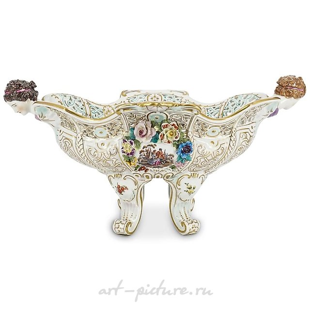 Royal Vienna Porcelain Reticulated Centerpiece W/ Figural Ha...