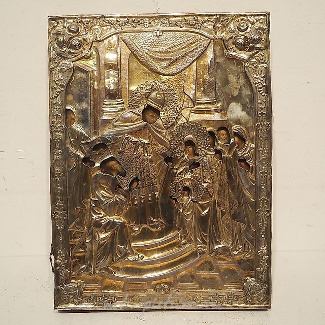 Russian icon 18/19th century, painted wood with...
