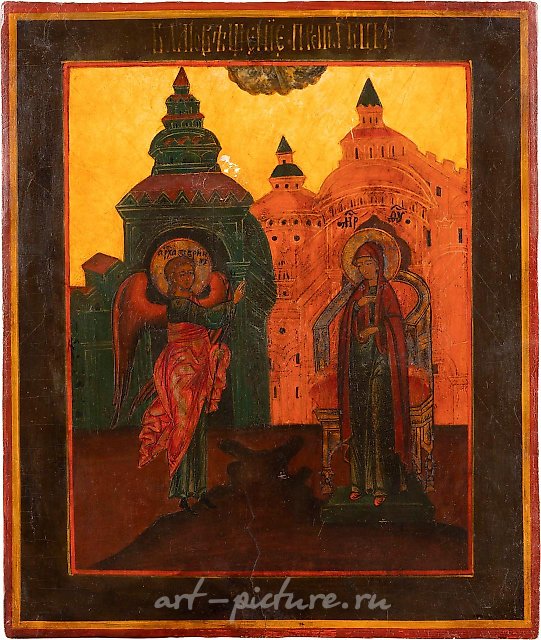 Икона, изображающая Благовещение, русская, 18-й век.