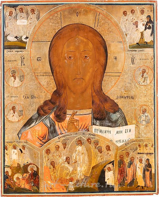 Икона с изображением Христа Пантократора с главным...