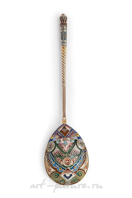 镀金和珐琅的银勺，莫斯科，1908-1917年