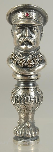 Русская серебряная печатка для письменного стола 1870-11 года с инкрустацией бриллиантами.