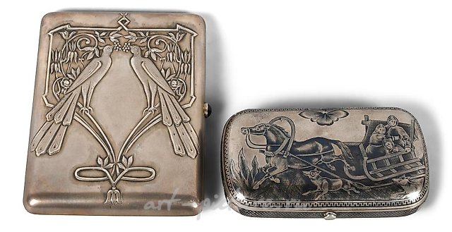Русский серебряный сигаретный кейс