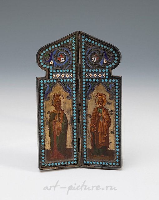 Small Russian travel icon, ca.1900. "Saint Lucia" and "Saint...