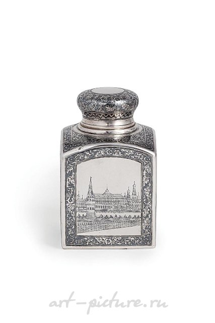 РУССКАЯ СЕРЕБРЯНАЯ ЧАЙНИЦА С ЧЕРНЬЮ, МОСКВА, 1899-1908