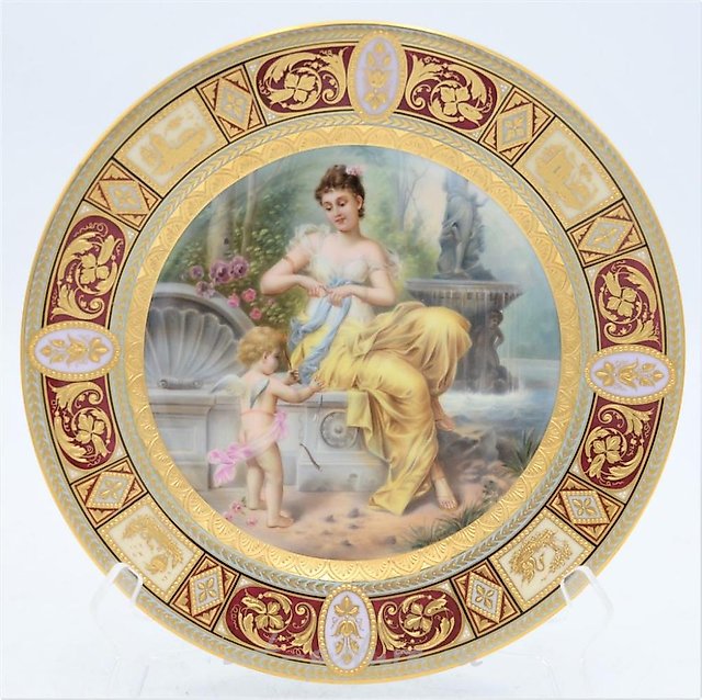 Wagner Royal Vienna Portrait Plate, "Unschuld", with high re...