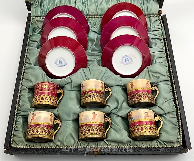 Haviland & Co Limoges Floral Demitasse Set.