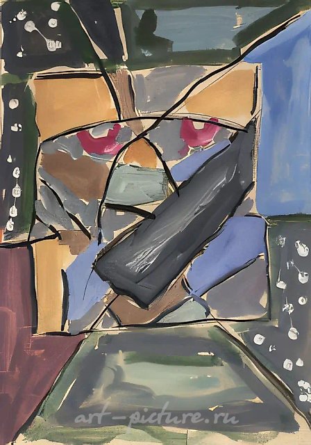 Заснеженный взгляд, 1960, бумага, акварель, гуашь, 30x21
