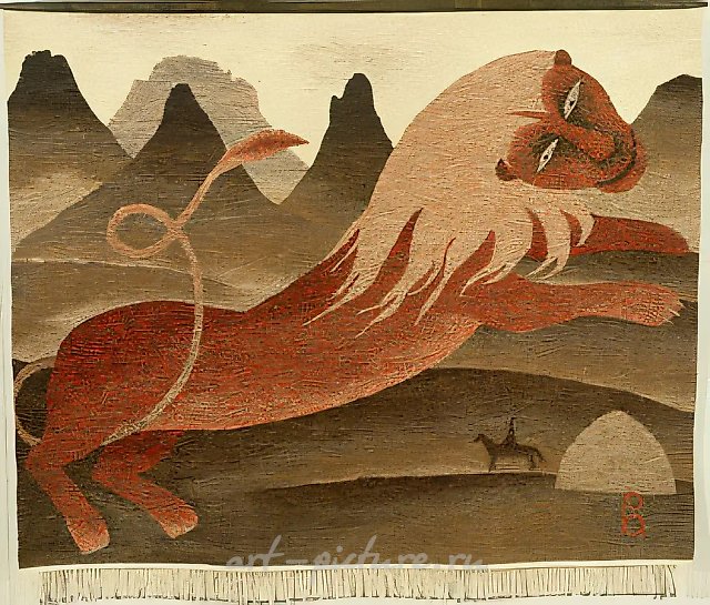 Лев., 2000, шерсть, ручное ткачество, 140х170 Собственность автора