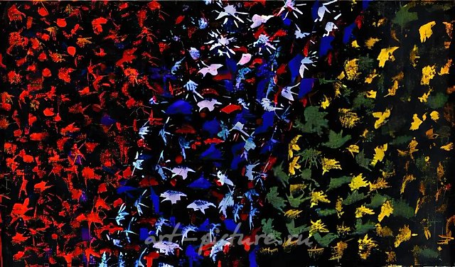 Две квинты, 1993, смешанная техника на картоне, 33x28,5