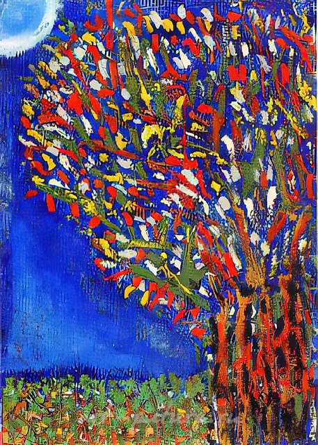 Звезда, 1993, смешанная техника на картоне, 36x29
