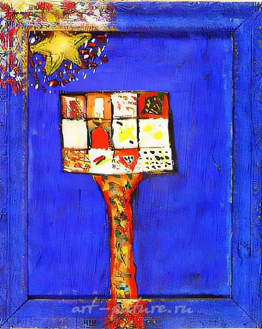 Звезда, 1993, смешанная техника на картоне, 36x29