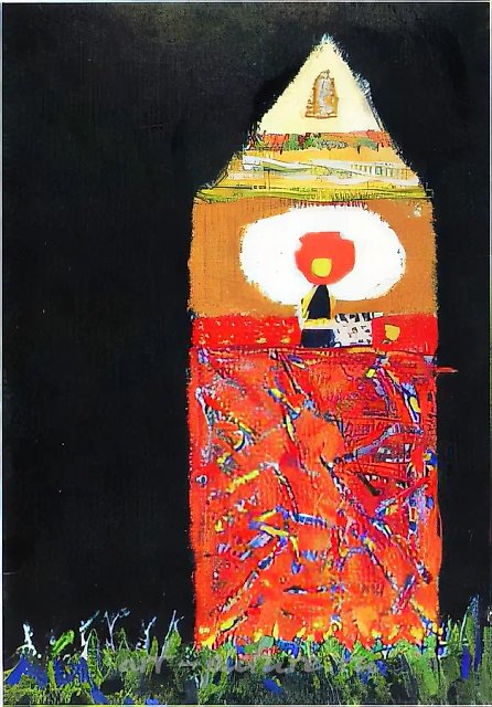 Маяк, 1993, смешанная техника на картоне, 34,5x50