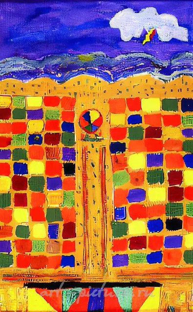 Пляж в Форте-деи-Марми, 1994, смешанная техника на картоне, 78x49
