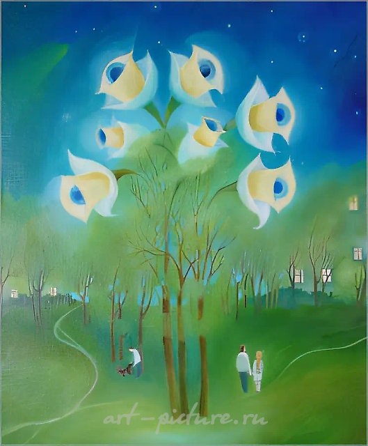Вечер в провинциальном городке, 2000, холст, масло, 50x60