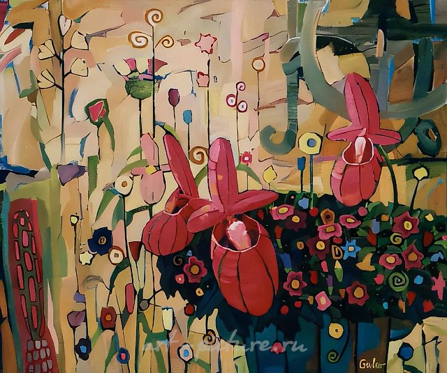 Вечер в саду, 1999, акрил на холсте, 100x120, $3000