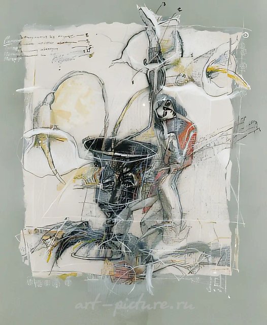 Концертино., 1999, картон, смешанная техника, 49х42