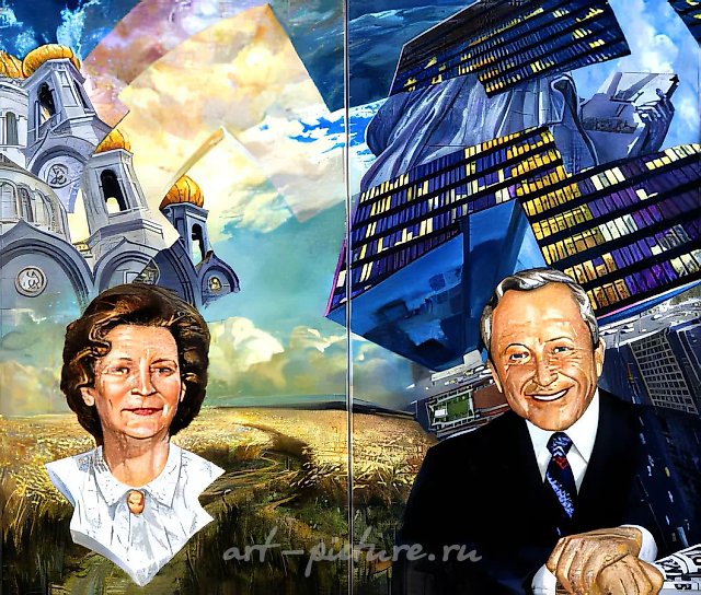 4, 2000, масло на холсте, 90x50 + 90x50. Частная коллекция