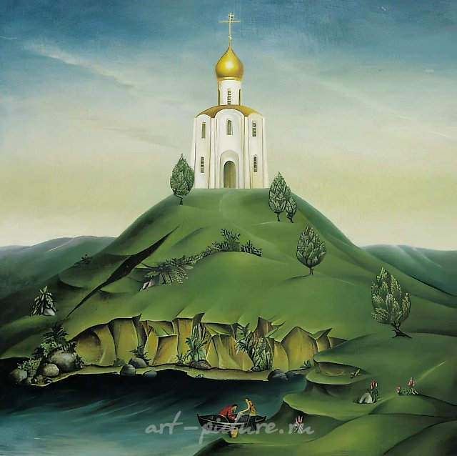 Белый храм, 1988, холст, масло, 80х80