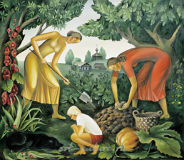 Осенние хлопоты, 1985, холст, масло, 120х150