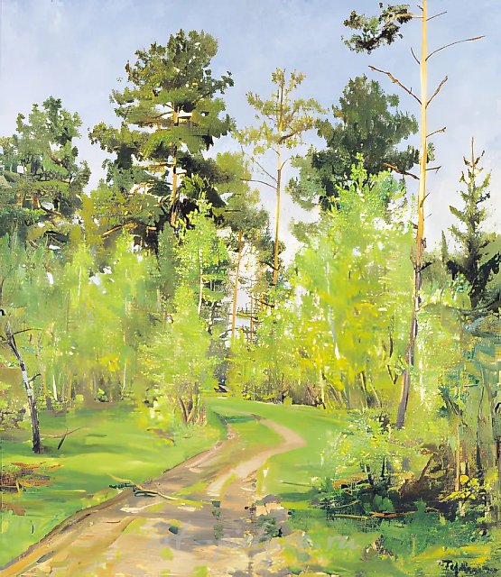 Spring (Forest. Ladyzhino), 1950, canvas, oil, 77x70