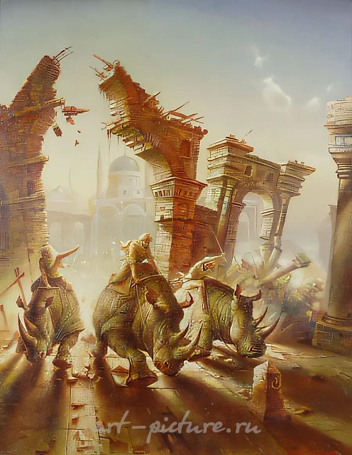 三骑士，1998年，油画，布面，125×100厘米，作者自藏