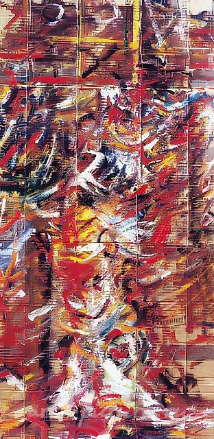 Обнаженная модель, № 1862, 1999, бумага, масло, 139х70