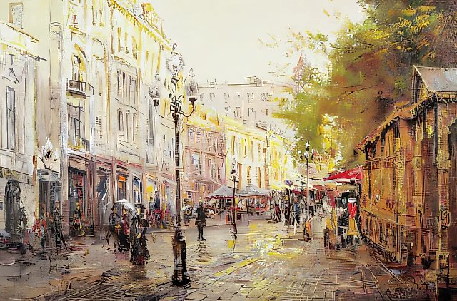 Арбат, 1999, холст, масло, 60х90