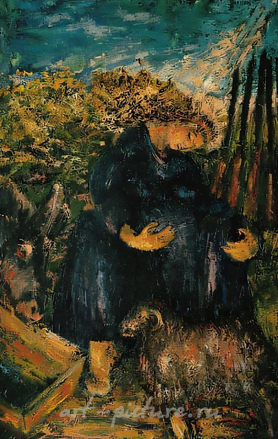 期待中，1998年，布面油画，100x65