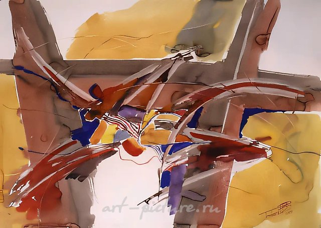 Венеция. Погружение в миф. Маска, 2000, акварель, 70x100, $600