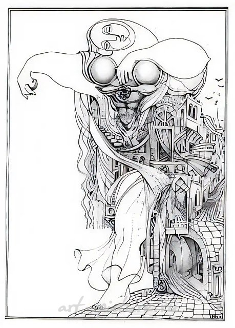 Memory of the city left forever, 1995, ink, paper, pen, 60х40, $600