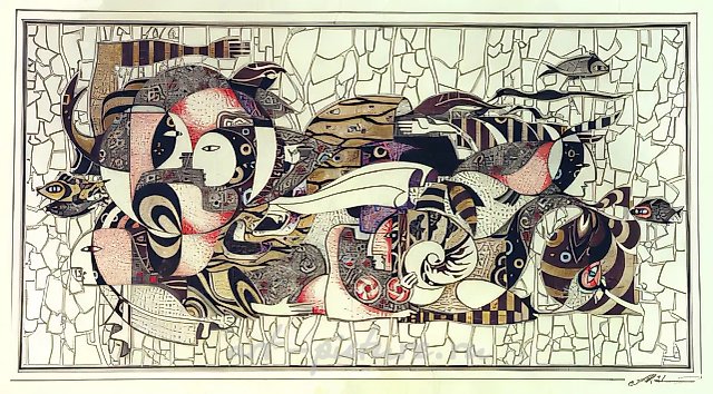 Mermaids, 1999, coloured ink, paper, pen, 30х55, $480