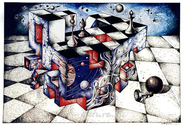 Death of a star, 2000, coloured ink, paper, pen, acrylic, 45х65, $1.200