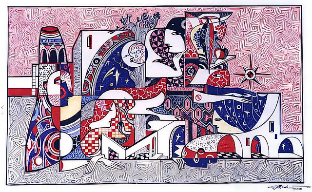 Way to Samarra, 1999, coloured ink, paper, pen, 30х50, $600