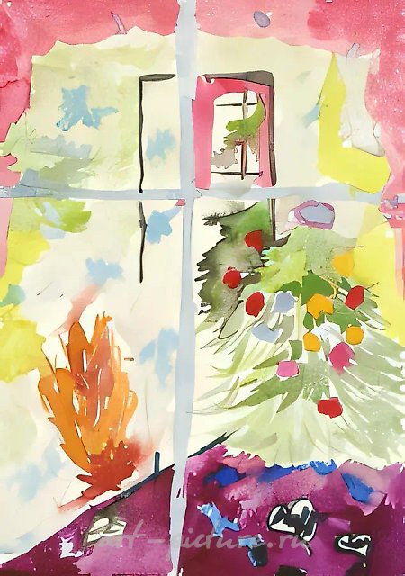 Colours of storm, 1999, board, gouache, 25x18