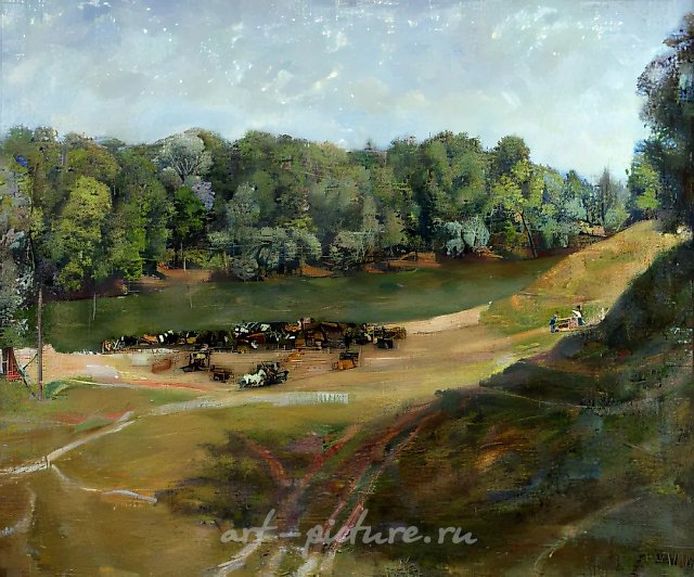 Стадо, 1938, холст, масло, 65х80 Владельцы Рубанов В.И. и Рубанова Е.И.