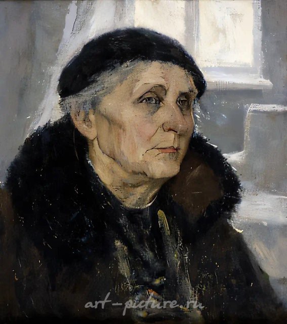 Ленинградка, 1945, холст, масло, 54х46 Владельцы Рубанов В.И. и Рубанова Е.И.