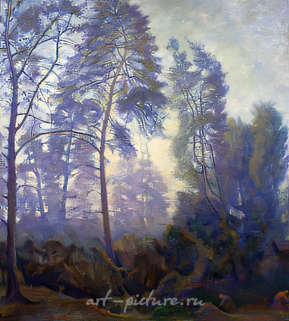 Раннее утро, 1975, масло на холсте, 120x105. Собственность В. И. Рубанова и Е. И. Рубановой