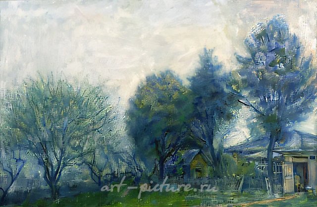 Сад в Суханове, 1979, холст, масло, 50х79 Владельцы Рубанов В.И. и Рубанова Е.И.