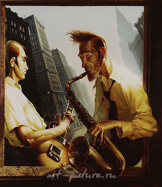 布鲁斯。早晨，1999年，混合媒介，120x105厘米。作者自藏。