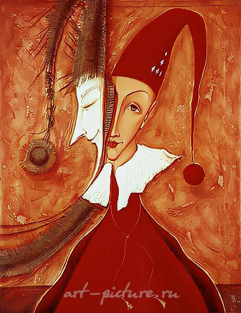 Мальчик в красном, 2001, холст, масло, 90х70